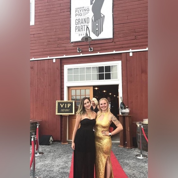 Gold Halter Neck Dress - Picture 7 of 8